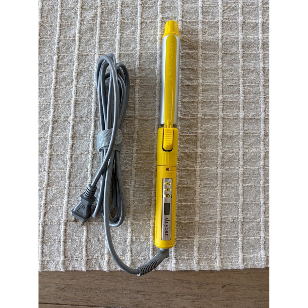Drybar The 3 Day Bender Digital Rotating Curling Iron 1" yellow